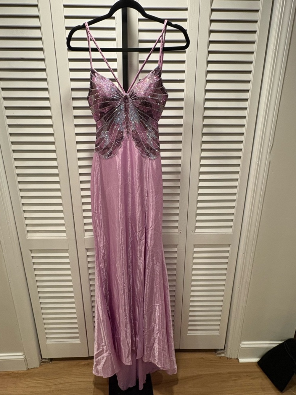 Lilac Beaded Butterfly formal Gown - Women's Evening Dress